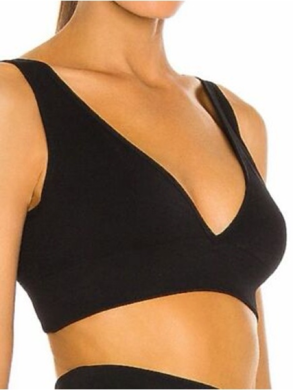 WeWoreWhat V Neck Bra Top Black Size S $68 MSRP